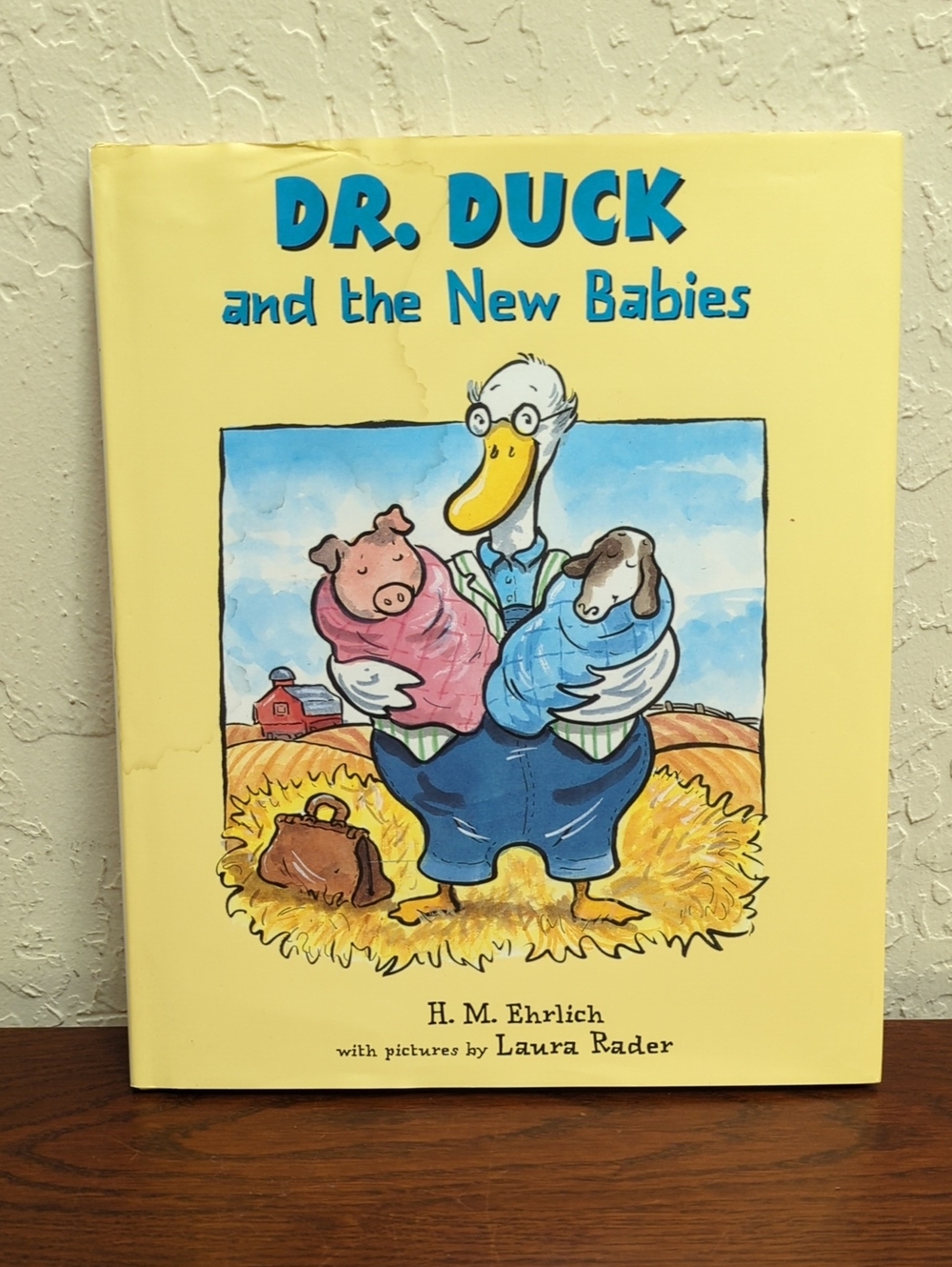 Dr. Duck and the New Babies by Fred Ehrlich Yellow Hardcover Children's Book